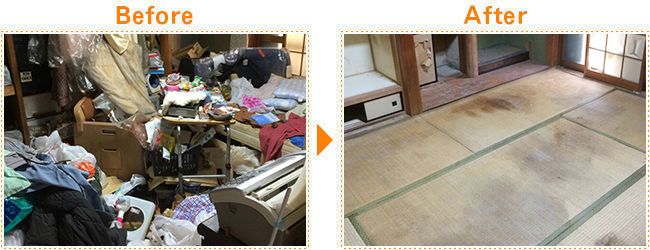 ゴミ屋敷の清掃 (初日)