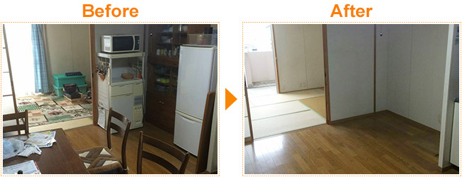 単身家財一式の不要品回収